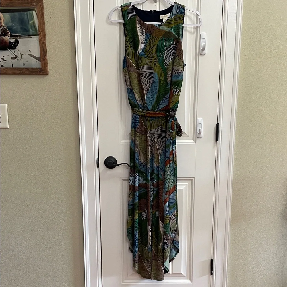 VERSONA Wide Leg Tropical Leaf Print Jumpsuit Size Medium